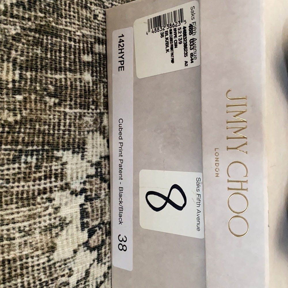 Jimmy Choo Cubed Print Patent Heel in Black - Picture 6 of 6